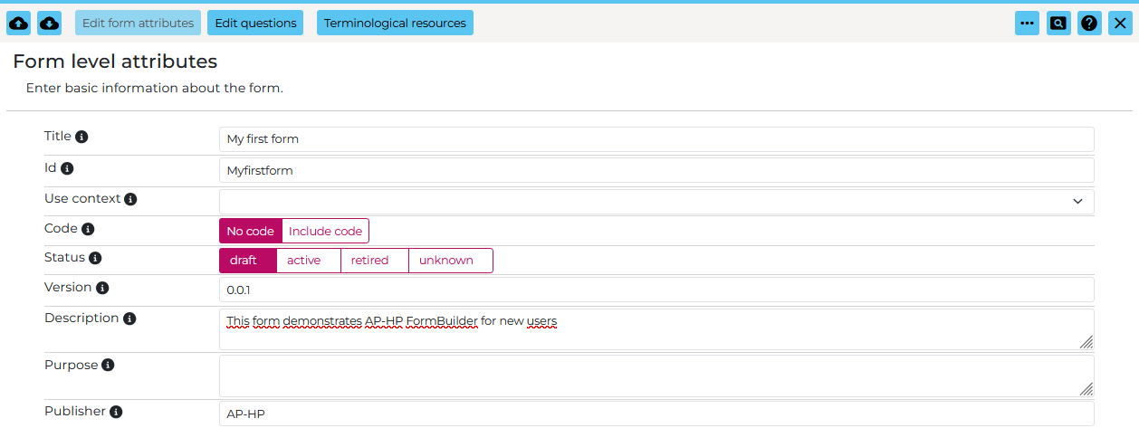 Form level attributes