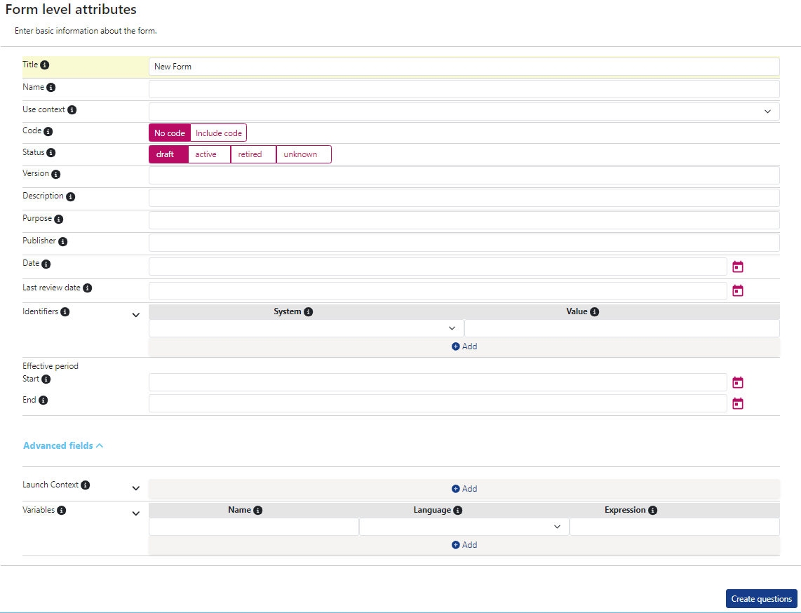 interface formulaire