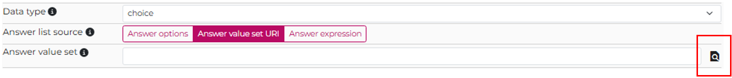 calling valueset selector